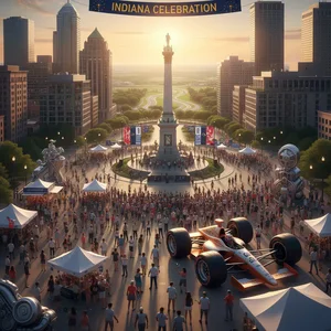 Central Indiana festivals and events - Indianapolis skyline with 140 community festivals, motorsports events, and urban celebrations